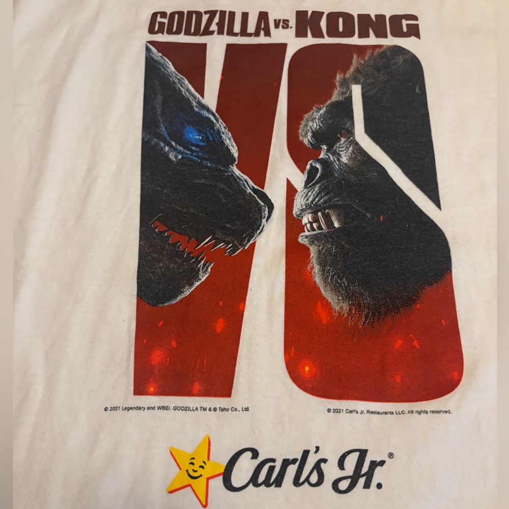 Carl's Jr. Graphic Tee with Godzilla vs Kong Design 2021 collab